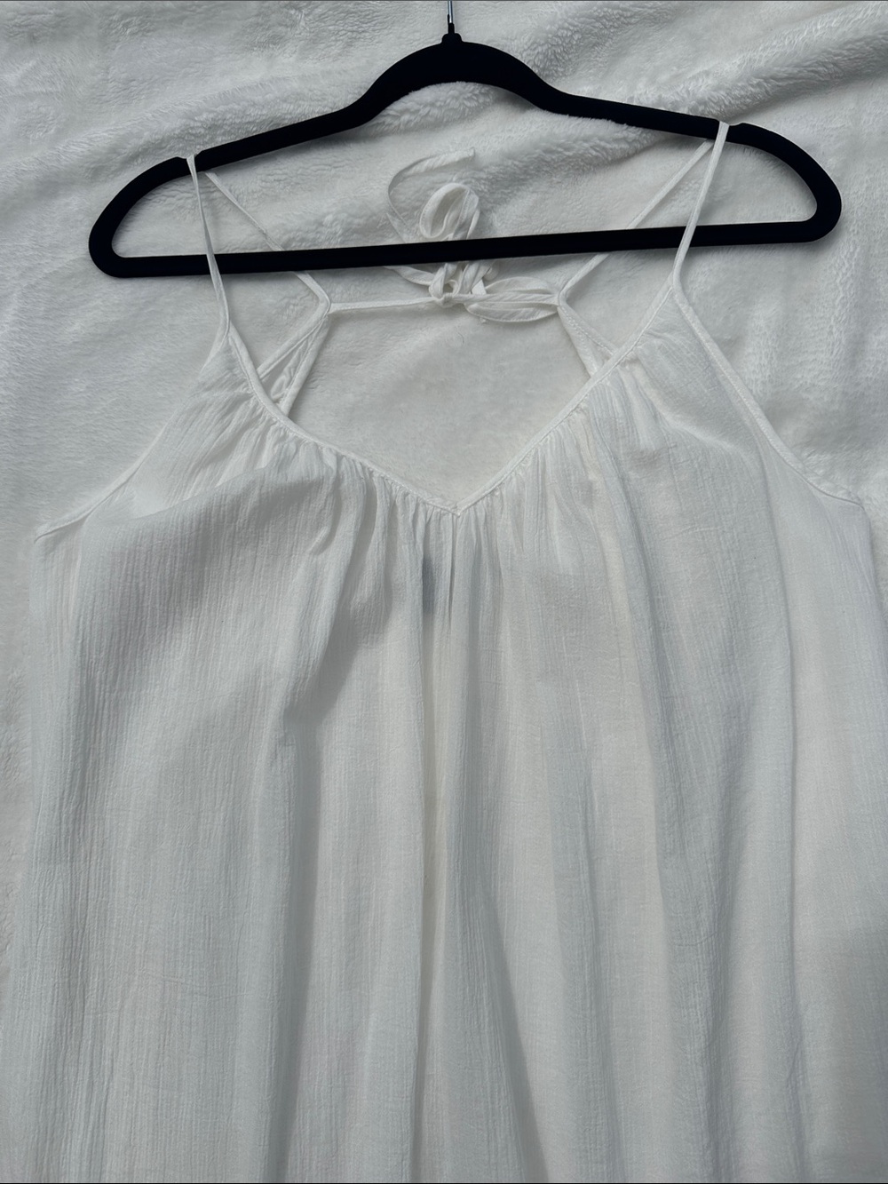 GAP Lightweight White Cotton Spaghetti-Strap Maxi Dress Sz M Feminine Flattering - Picture 12 of 13